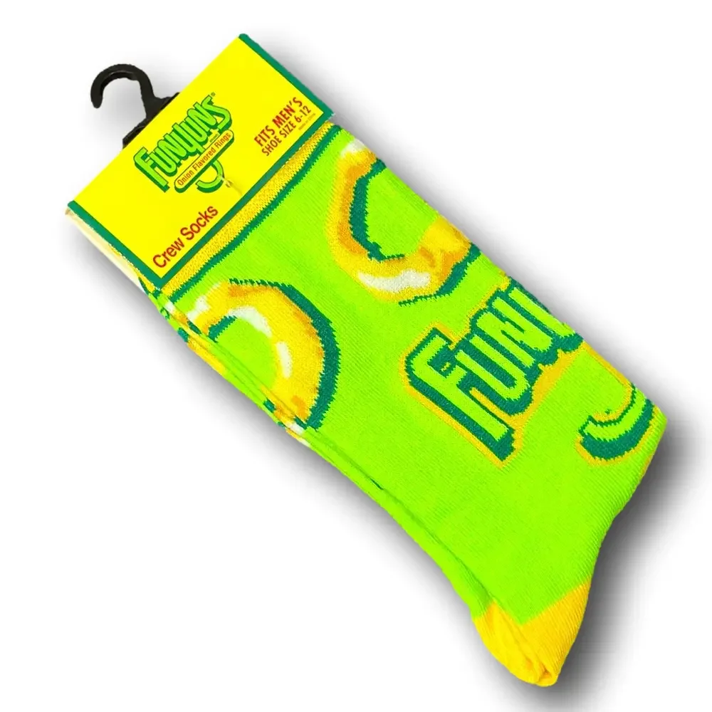 3/$20 Funyuns Onion Rings Funny Novelty Crew Socks - NWT